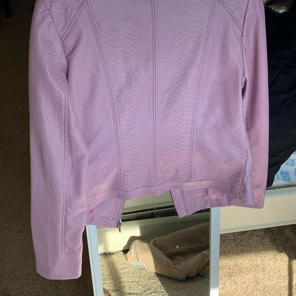 Pink leather jacket